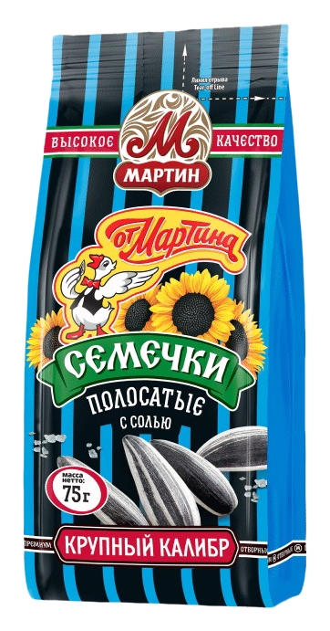 Семечки МАРТИН полосатые отборные с солью 150г