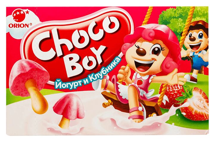 Печенье ОРИОН Чоко-Бой йогурт клубника 40г