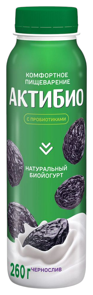 Биойогурт АКТИБИО чернослив бзмж 1.5% 260г