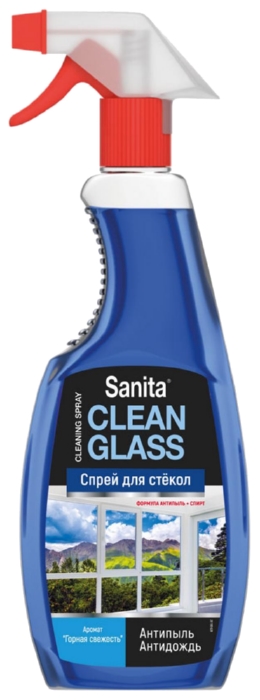 Спрей для стекол САНИТА Антипыль и спирт курок 500мл