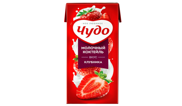 Коктейль молочный ЧУДО клубника бзмж 2% 960г