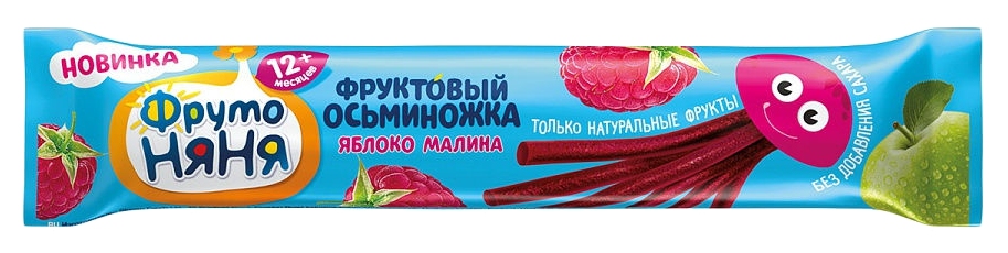Фруктовые кусочки ФРУТОНЯНЯ Осьминожки яблоко малина м/у 16г