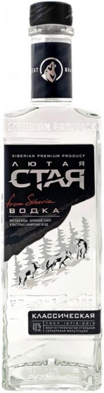 Водка ЛЮТАЯ СТАЯ Классическая 40% ст/б 0.5л