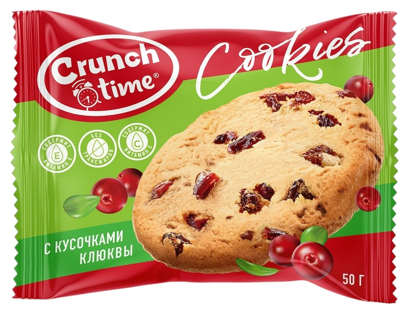 Печенье КРАНЧ ТАЙМ сдобное с клюквой 50г