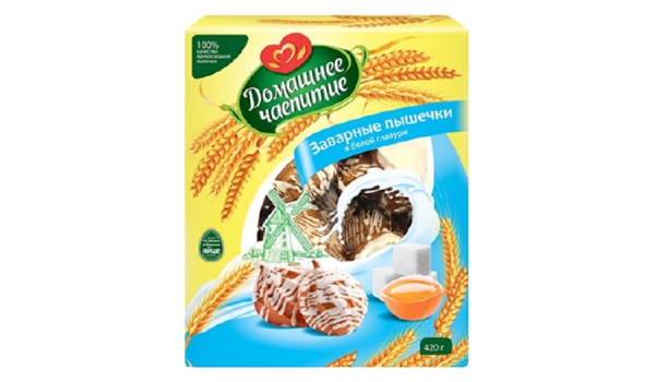 Печенье ЯШКИНО Заварные пышечки в белой глазури 420г