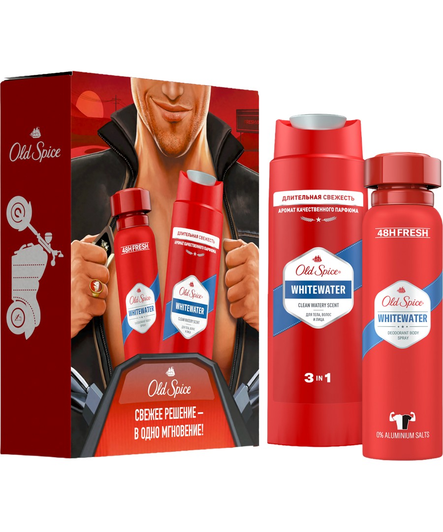 ПН ОЛД СПАЙС Вайтвотер Аэрозольный дезодорант 150мл+Гель для душа 250мл