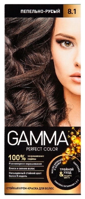 Краска для волос ГАММА Перфект колор пепельно-русый №8.1