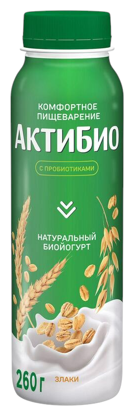 Биойогурт АКТИБИО со злаками бзмж 1.6% 260г