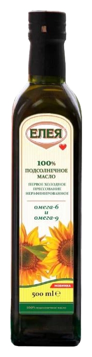 Масло подсолнечное ЕЛЕЯ нерафинированное ст/б 500мл