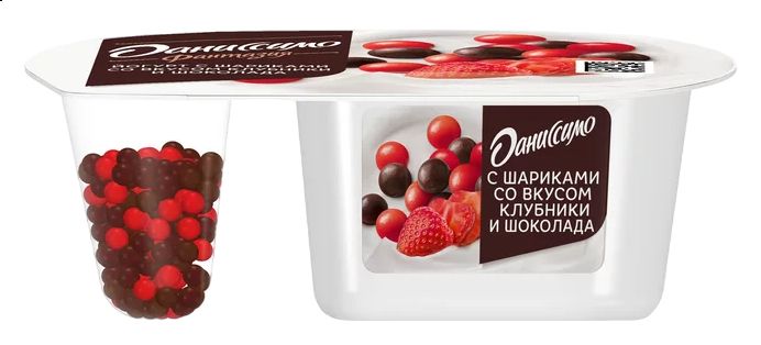 Йогурт ДАНИССИМО Фантазия шоколад клубника бзмж 6.9% 105г
