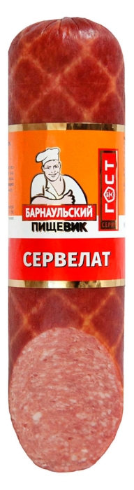 Сервелат БАРНАУЛЬСКИЙ ПИЩЕВИК в/к в/с в/у 380г