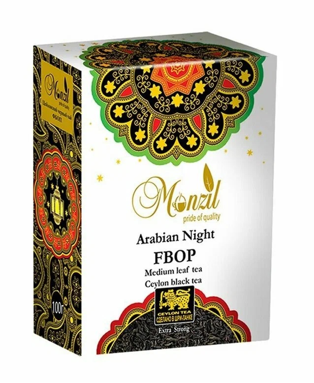 Чай МОНЗИЛ Арабская ночь Фбоп черный 100г