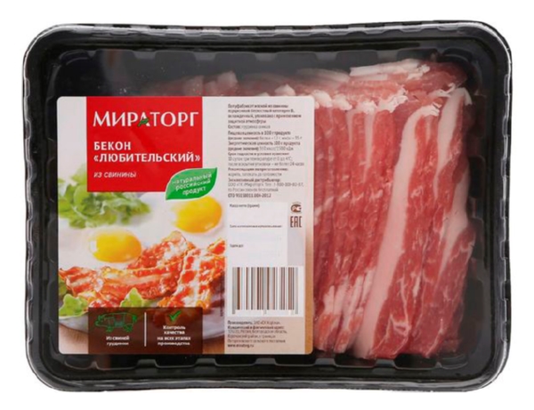 Бекон МИРАТОРГ Любительский свиной охл 260г
