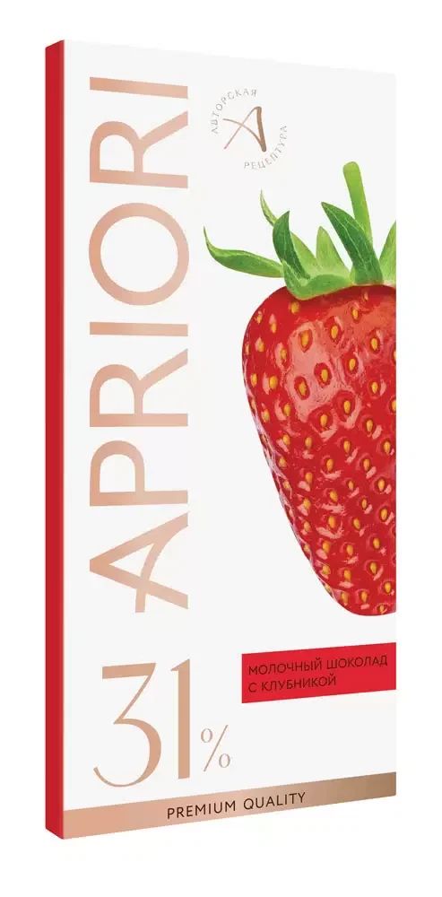 Шоколад АПРИОРИ молочный с клубникой 85г