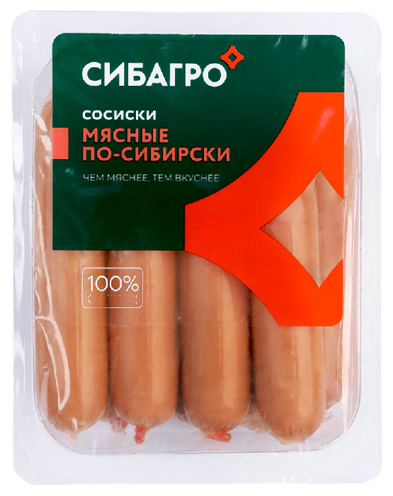 Сосиски СИБАГРО по-сибирски мясные 400г