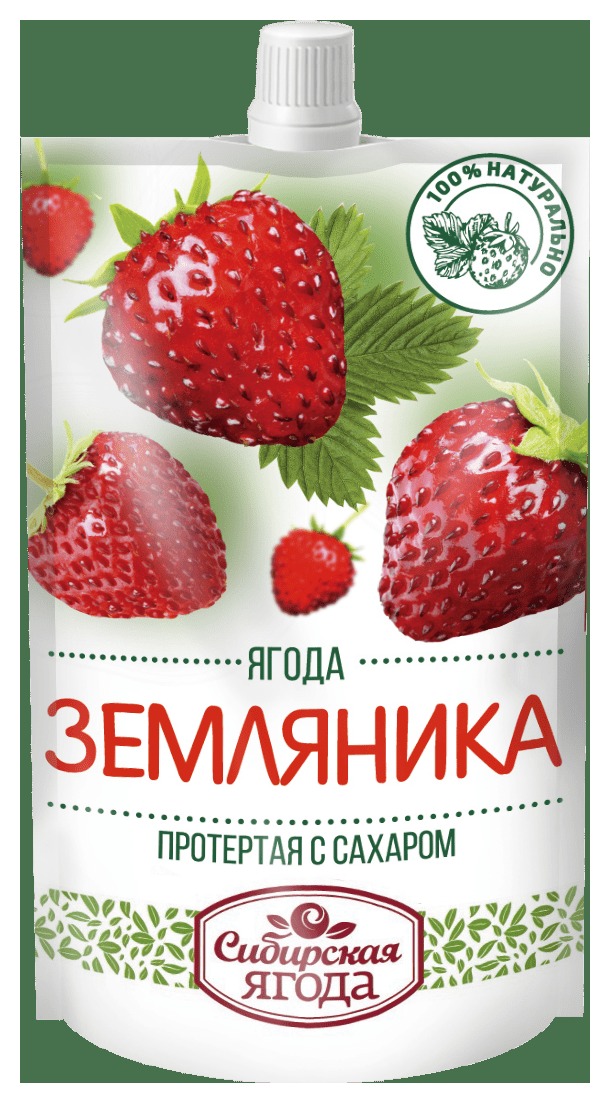 Земляника СИБИРСКАЯ ЯГОДА протертая с сахаром д/пак 280г