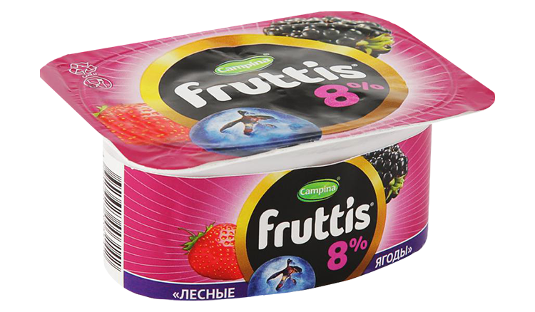 Йогуртный продукт ФРУТТИС Суперэкстра абрикос манго лесная ягода бзмж 8% 115г