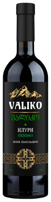 Вино ВАЛИКО Илури белое п/сл 10-12% ст/б 0.75л