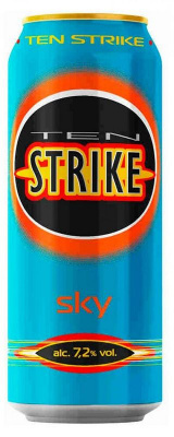 Напиток слабоалкогольный ТЕН СТРАЙК Скай 7.2% ж/б 0.45л