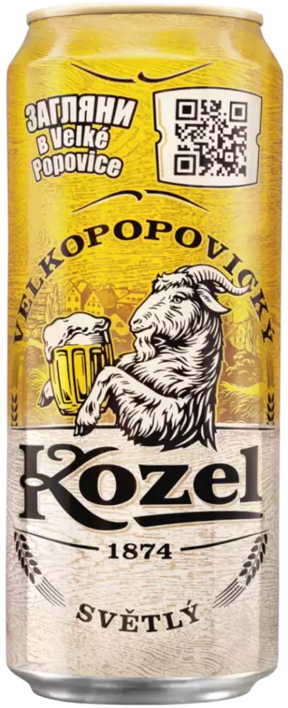 Пиво ВЕЛКОПОПОВЕЦКИЙ КОЗЕЛ светлое 4% ж/б 0.45л