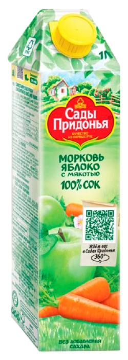 Сок САДЫ ПРИДОНЬЯ яблоко морковь 1л
