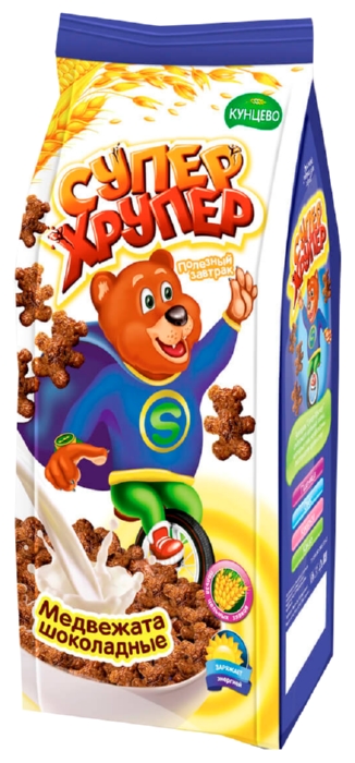 Завтрак СУПЕР ХРУПЕР Медвежата шоколадные м/у 200г
