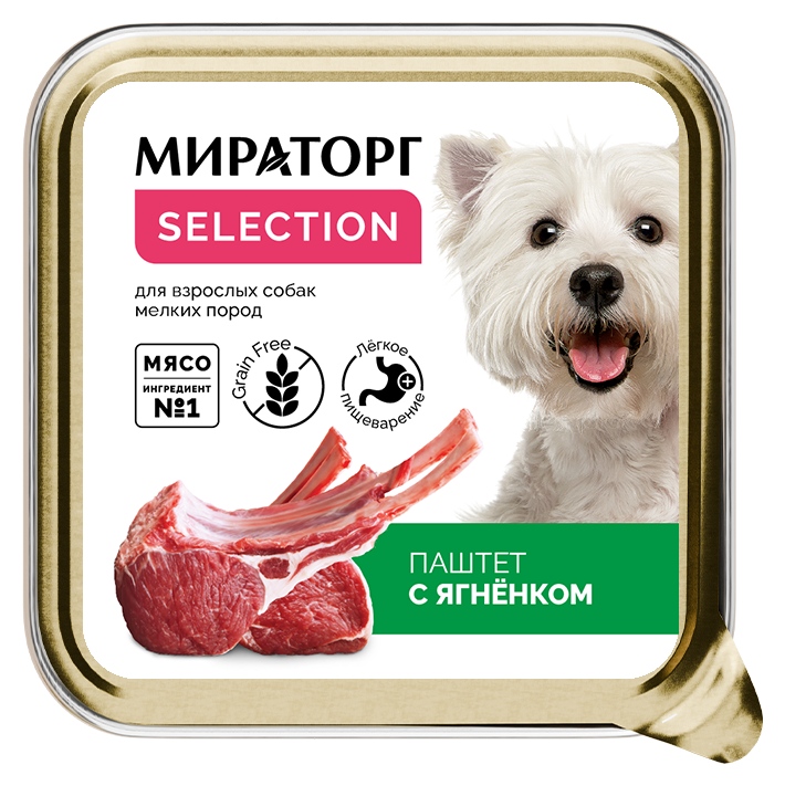 Корм для собак МИРАТОРГ Паштет с ягненком для мелких пород л/у 100г