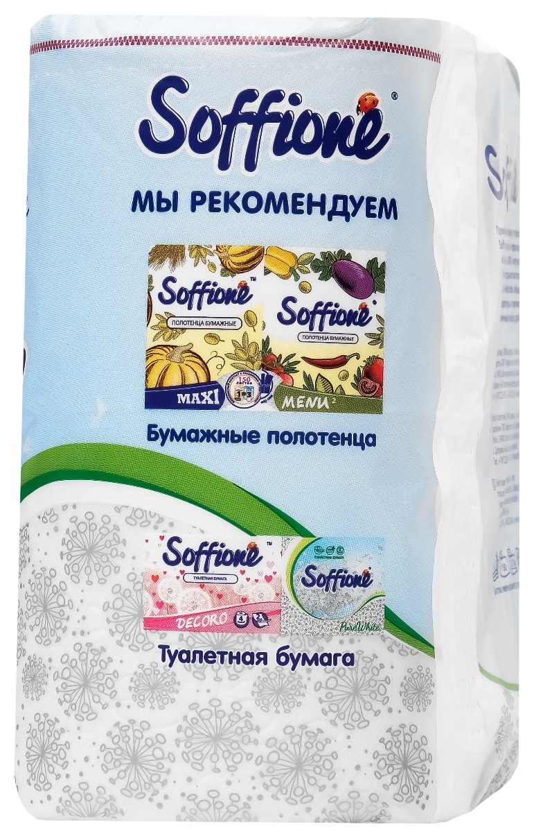 Туалетная бумага СОФФИОНЕ Премио натурал 3сл 4рул