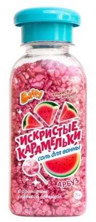Соль для ванны БАФФИ Искристые карамельки арбуз 130г