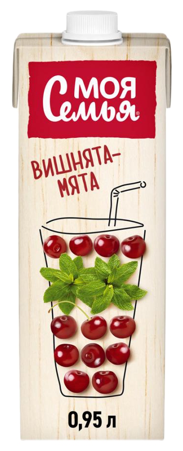 Напиток сокосодержащий МОЯ СЕМЬЯ Вишнята-мята 0.95л