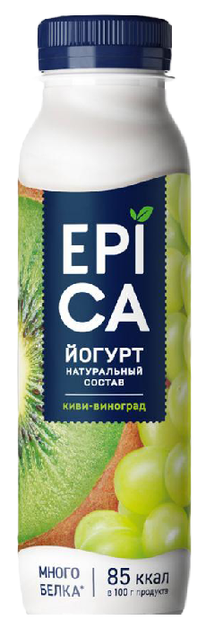 Йогурт ЭПИКА киви виноград бзмж 2.5% 260г