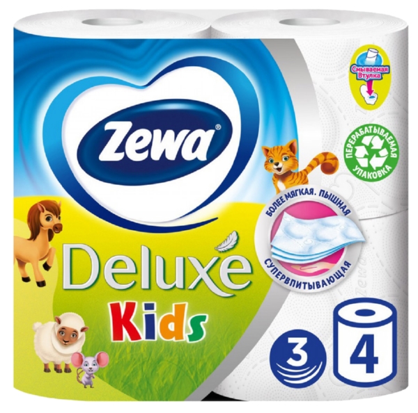 Туалетная бумага ЗЕВА Делюкс с ароматом орхидеи 3сл 4рул
