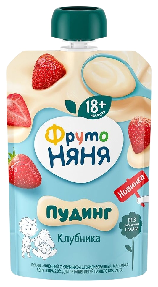 Пудинг ФРУТОНЯНЯ молочный с клубникой бзмж 2% 90г