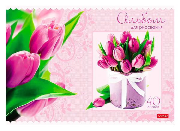 Альбом для рисования ХАТБЕР Нежные букеты А4 40л