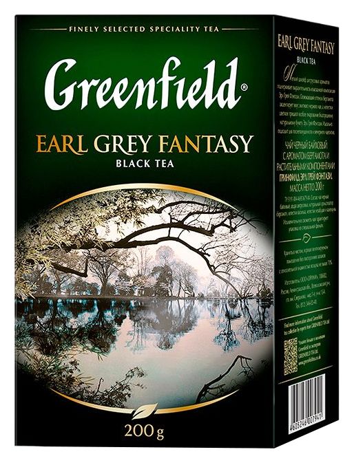 Чай ГРИНФИЛД Эрл Грей Фэнтази черный 200г