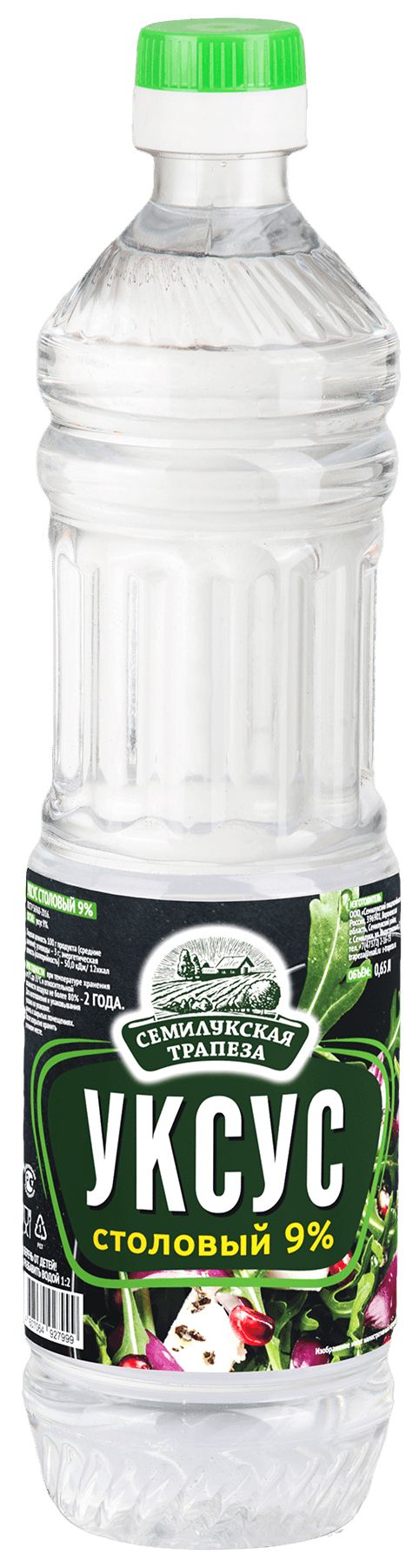 Уксус столовый СЕМИЛУКСКАЯ ТРАПЕЗА 9% пэт 650мл