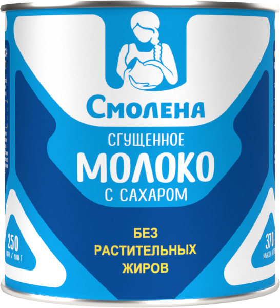 Сгущенное молоко СМОЛЕНА обезжиренное бзмж 0.2% ж/б 370г