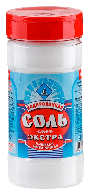 Соль выварочная йодированная пэт 500г