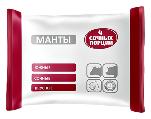 Манты 4 СОЧНЫХ ПОРЦИИ Южные 800г