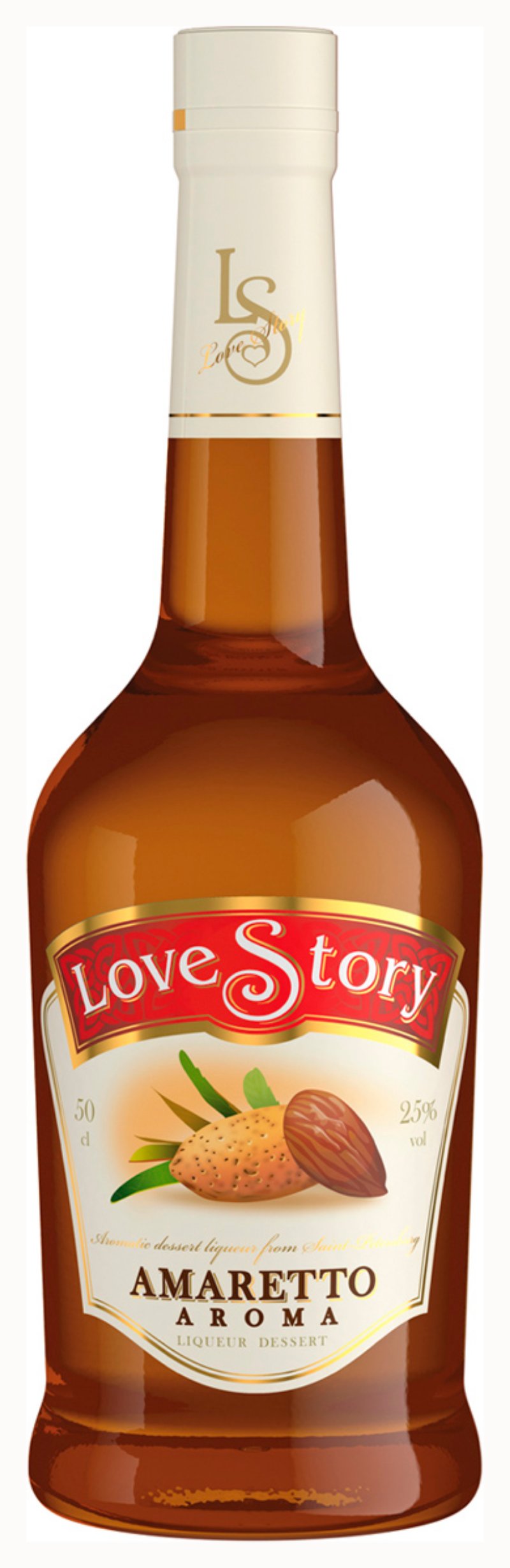Ликер ИСТОРИЯ ЛЮБВИ Амаретто 25% ст/б 0.5л