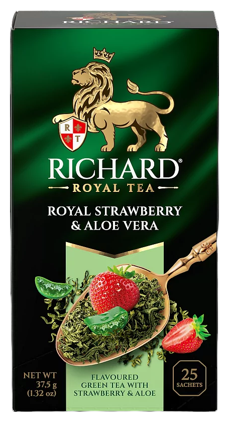 Чай РИЧАРД Роял Стровберри&Алоэ Вера зеленый 25пак