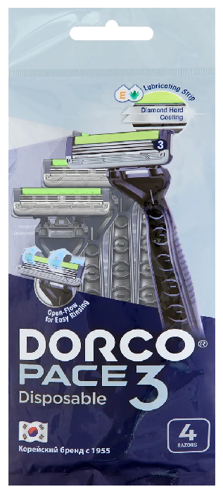 Станки одноразовые ДОРКО Пейс 3 мужские 4шт