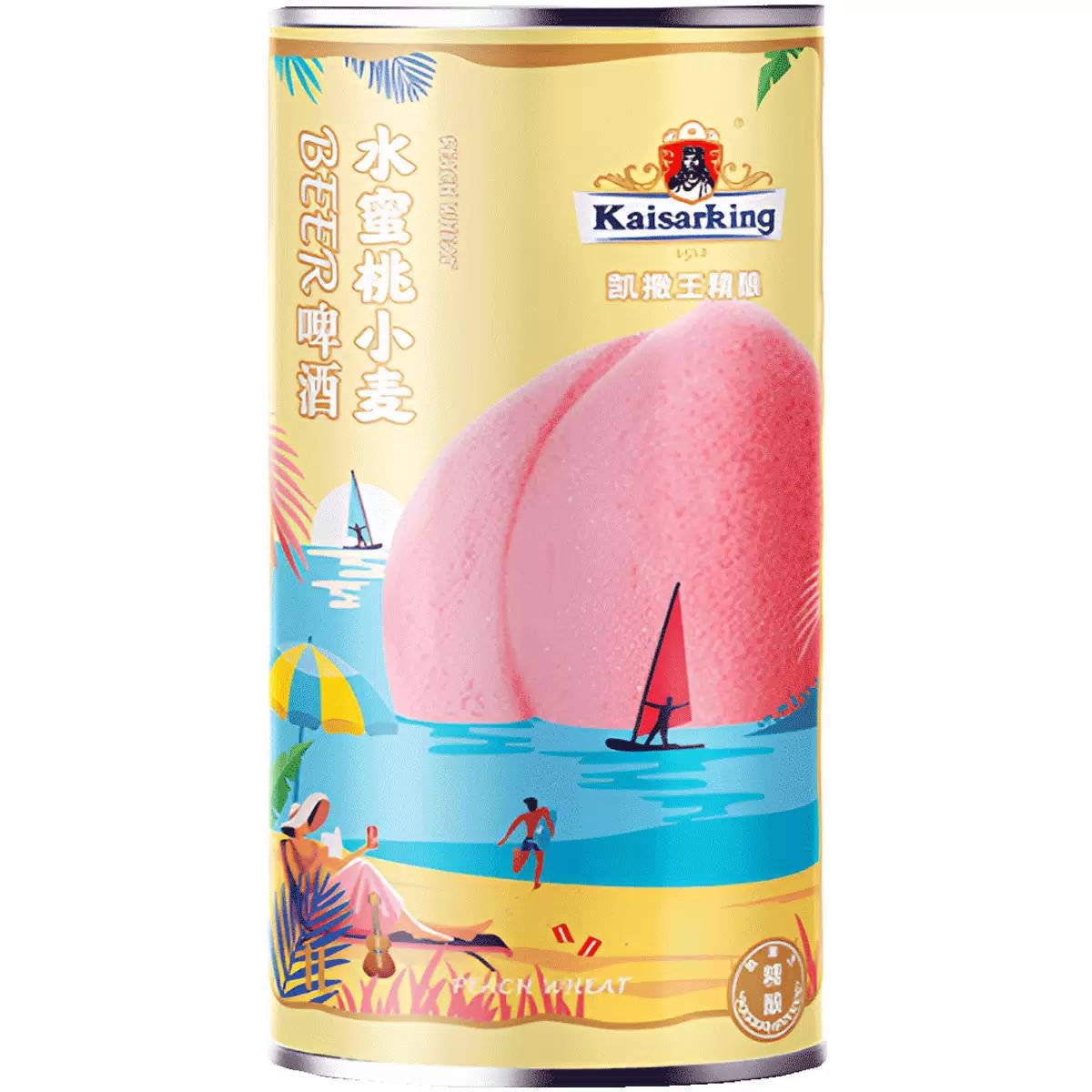 Пивной напиток КАЙЗЕР Кинг Персик нефильтрованный пастер 4.5% ж/б 1л