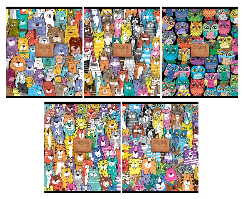 Тетрадь ПЗБМ Мордашки клетка 48л