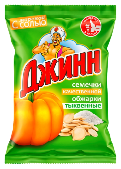 Семечки тыквенные ДЖИНН с морской солью 100г