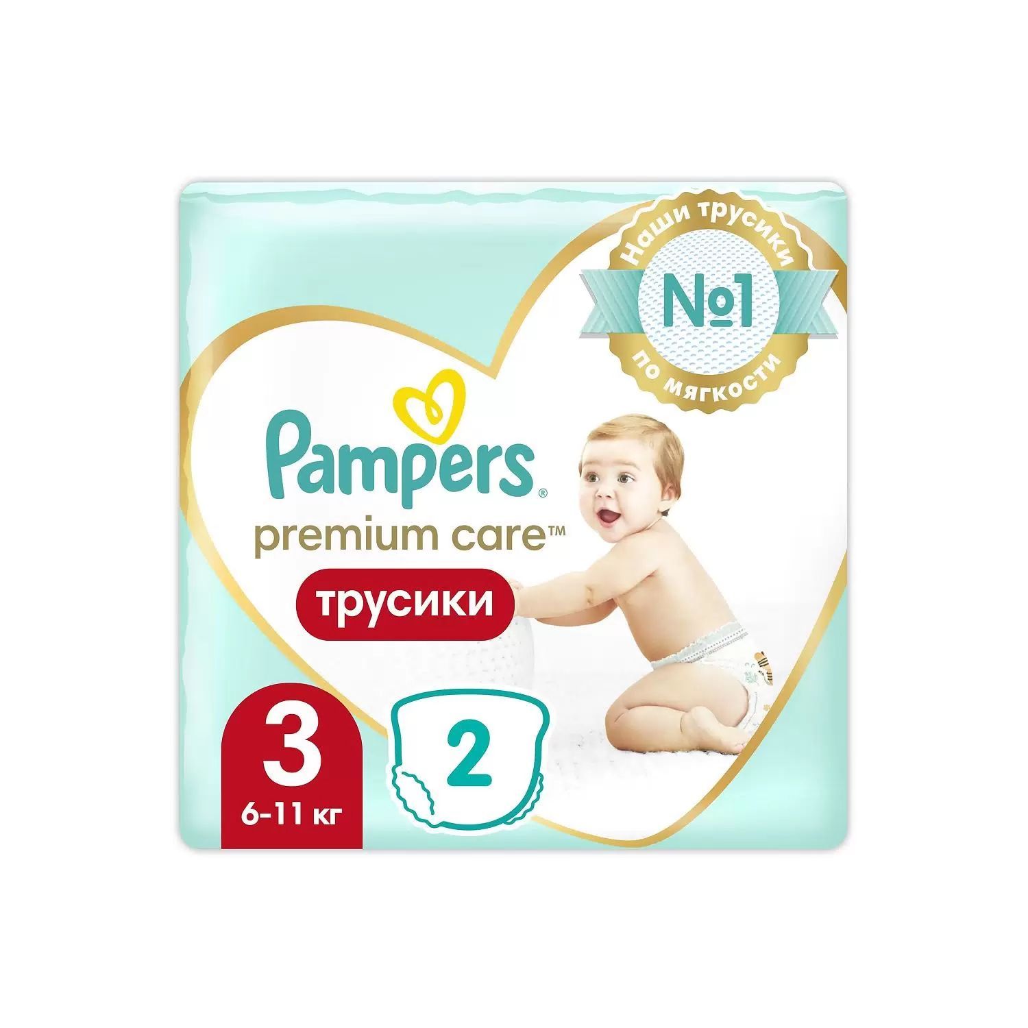 Подгузники-трусики ПАМПЕРС Премиум Кеа Пантс 6-11кг 2шт