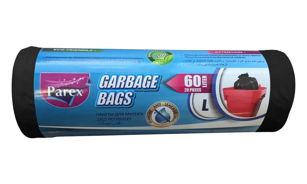 Пакеты для мусора ПАРЭКС сверхпрочные 60л 20шт