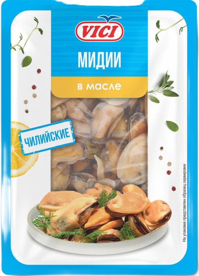 Мидии ВИЧИ маринованные в масле 150г