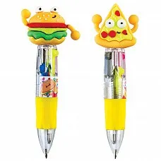 Ручка ЦЕНТРУМ Пицца и Гамбургер автоматическая 4-х цветная арт.80095Р