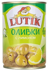 Оливки ЛЮТИК с лимоном ж/б ключ 280г